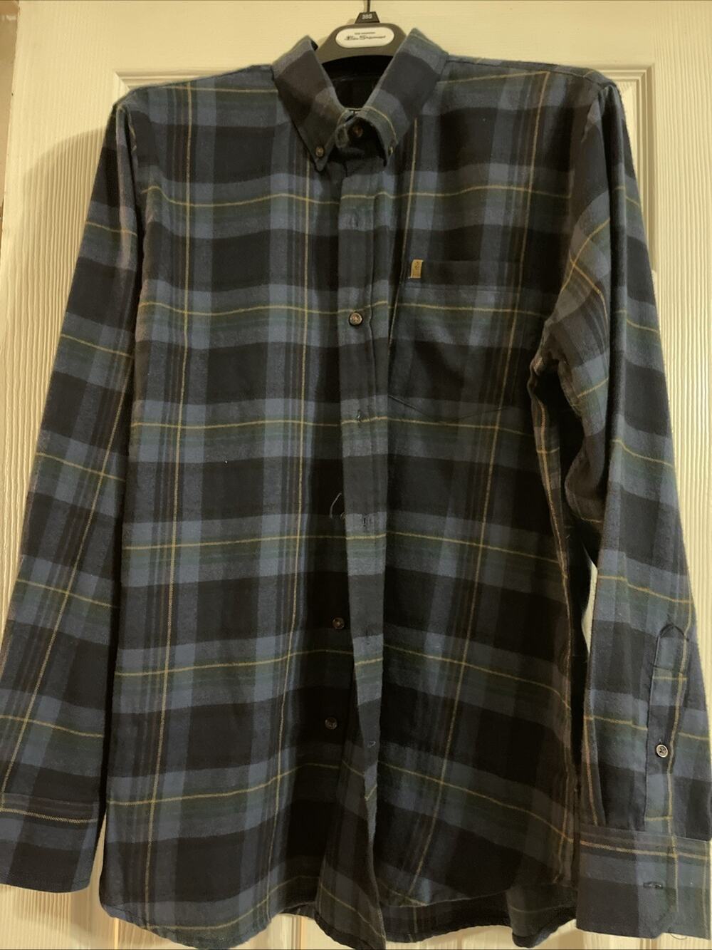 Men’s Large izod Long sleeve Stratton Flannel Navy Blazer